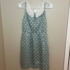 ESLEY Green and White Polka Dot Sleeveless Dress